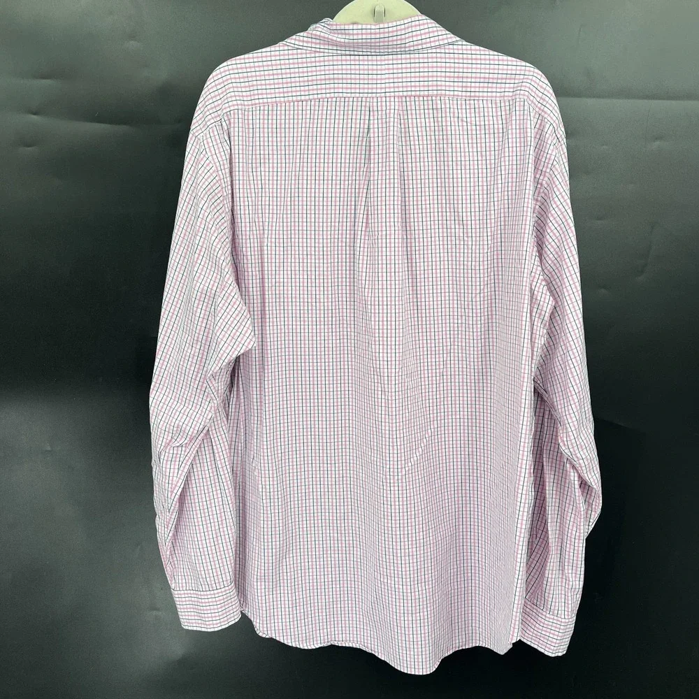 Ralph Lauren classic fit embroidered pony logo pink checker shirt preppy 17.5